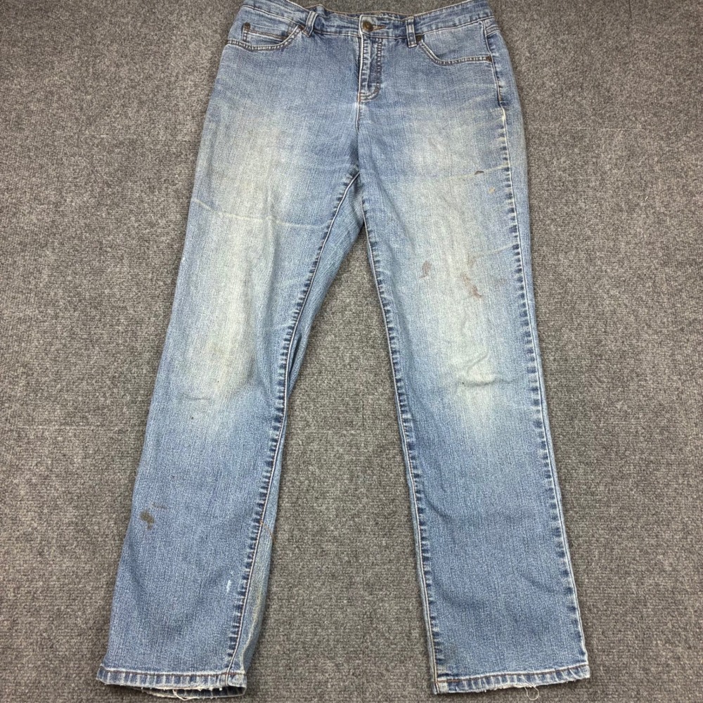 Code Bleu Womens Size 10 32x32 Straight Leg Light Wash Distressed Denim Jeans